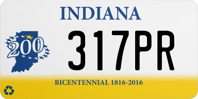 IN license plate 317PR