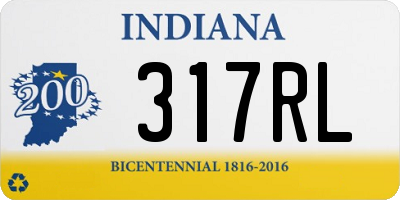 IN license plate 317RL