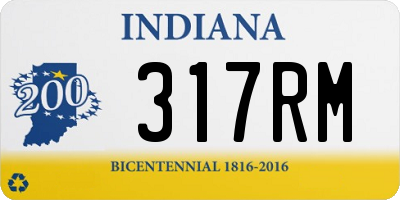 IN license plate 317RM