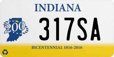 IN license plate 317SA