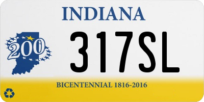 IN license plate 317SL