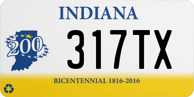 IN license plate 317TX