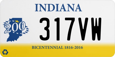 IN license plate 317VW