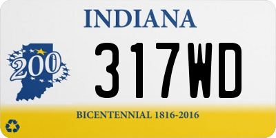 IN license plate 317WD