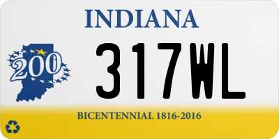 IN license plate 317WL