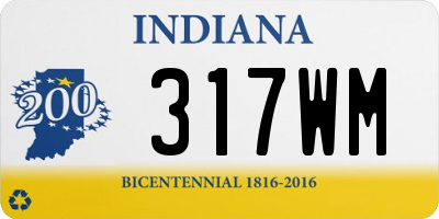 IN license plate 317WM