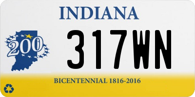 IN license plate 317WN