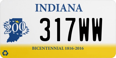 IN license plate 317WW