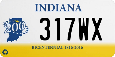 IN license plate 317WX