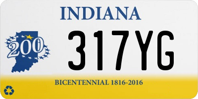 IN license plate 317YG