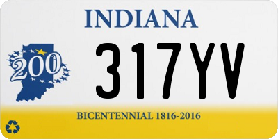 IN license plate 317YV