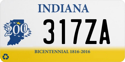 IN license plate 317ZA