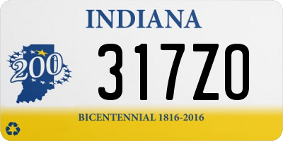 IN license plate 317ZO