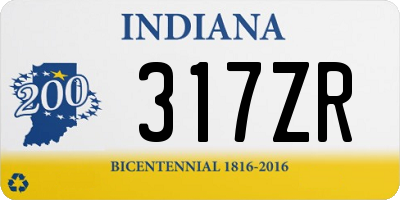 IN license plate 317ZR