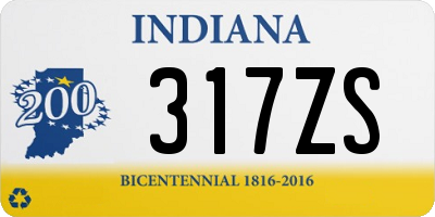 IN license plate 317ZS