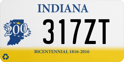 IN license plate 317ZT