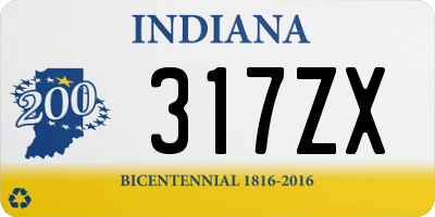 IN license plate 317ZX