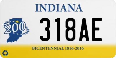 IN license plate 318AE