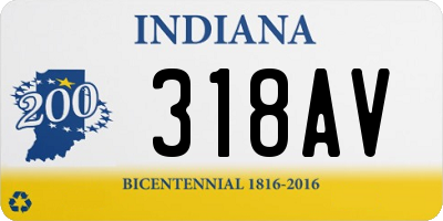 IN license plate 318AV