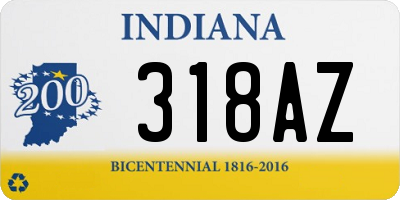 IN license plate 318AZ