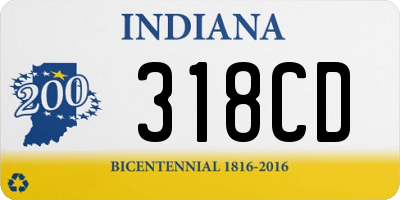 IN license plate 318CD