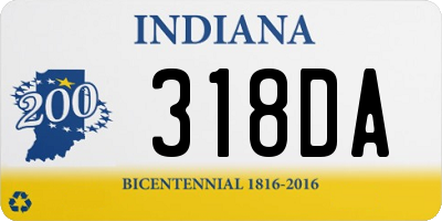 IN license plate 318DA