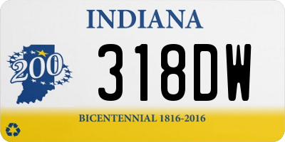 IN license plate 318DW