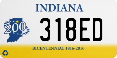 IN license plate 318ED