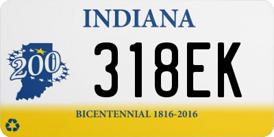 IN license plate 318EK