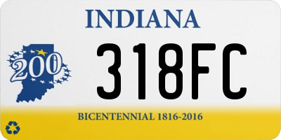 IN license plate 318FC