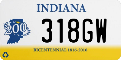 IN license plate 318GW