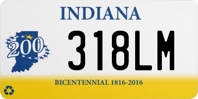 IN license plate 318LM