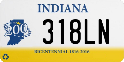 IN license plate 318LN