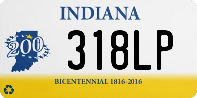 IN license plate 318LP