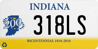 IN license plate 318LS