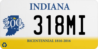 IN license plate 318MI