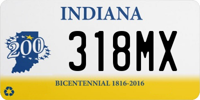 IN license plate 318MX