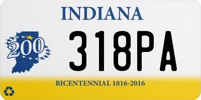 IN license plate 318PA