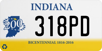 IN license plate 318PD