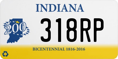 IN license plate 318RP