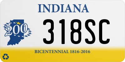 IN license plate 318SC