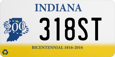 IN license plate 318ST