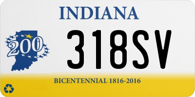 IN license plate 318SV