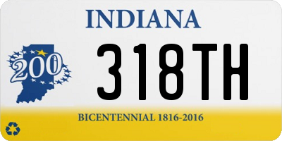 IN license plate 318TH