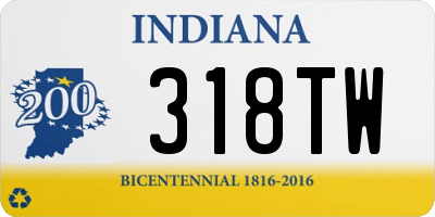 IN license plate 318TW