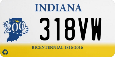 IN license plate 318VW