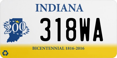 IN license plate 318WA