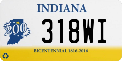 IN license plate 318WI