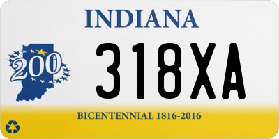 IN license plate 318XA