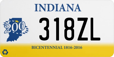 IN license plate 318ZL